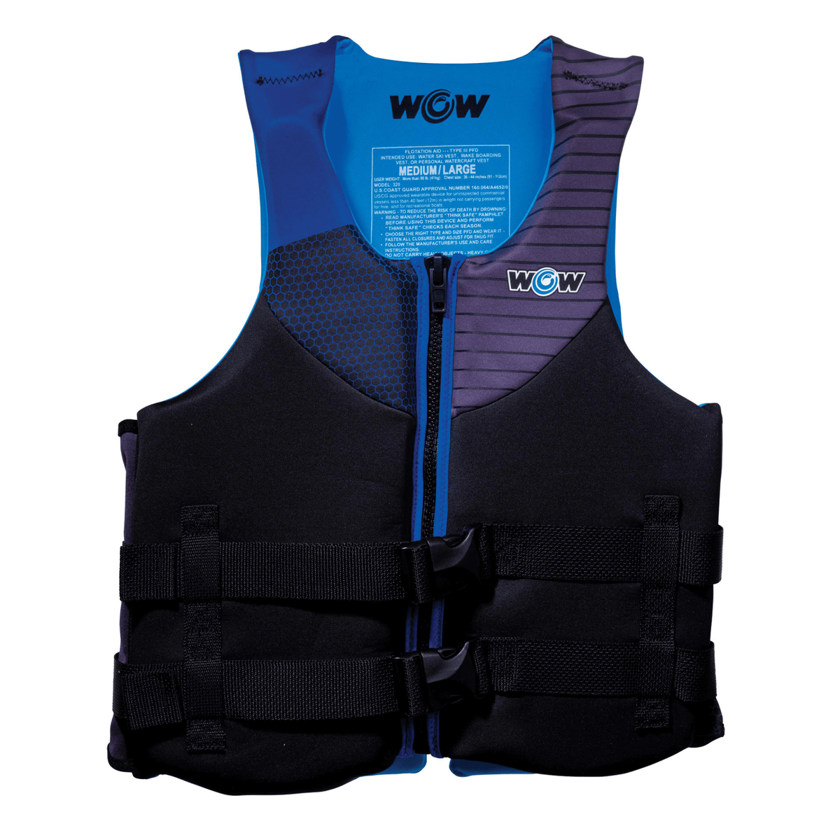 WOW Watersports Feel Good Dual Sized Evoprene PFD Personal Floatation Device for Adults