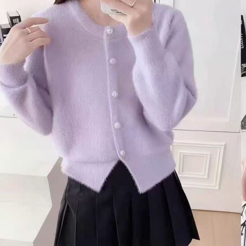 Chic Soft Knitted Cardigan for Women, Short Length, Elegant Lady-Style Outerwear
