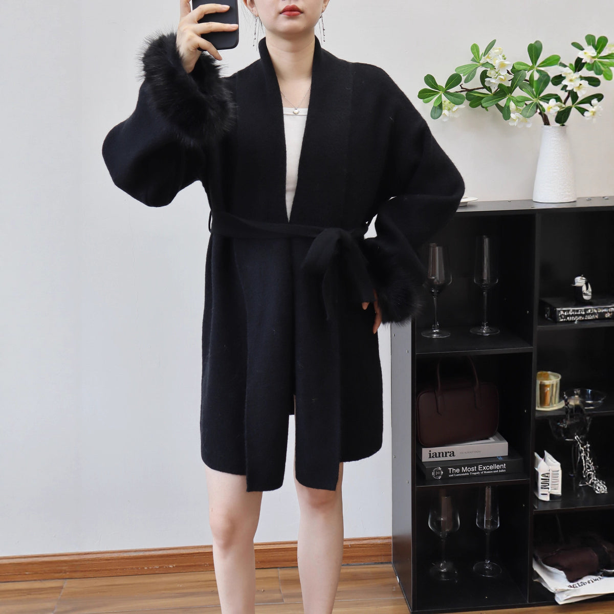 Lace up cardigan jacket for women