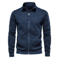 2026 Autumn And Winter New Men's Stand Collar Zipper Long Sleeve Sweater Cross-border All-match Men's Sports Contrast Casual Cardigan