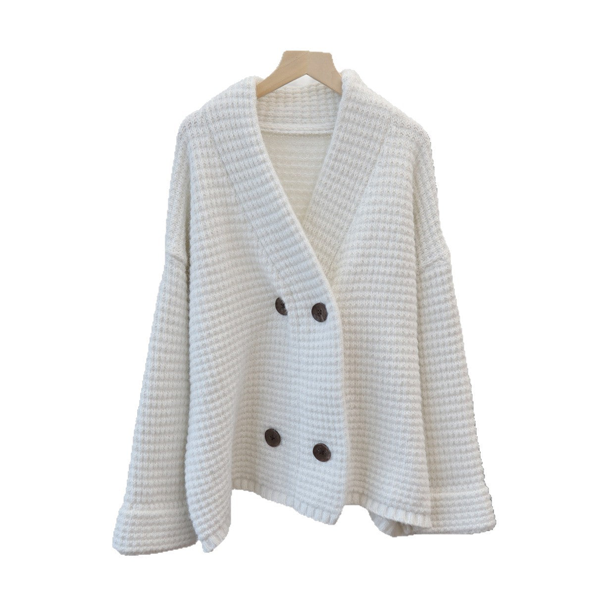 Loose long sleeved V-neck sweater
