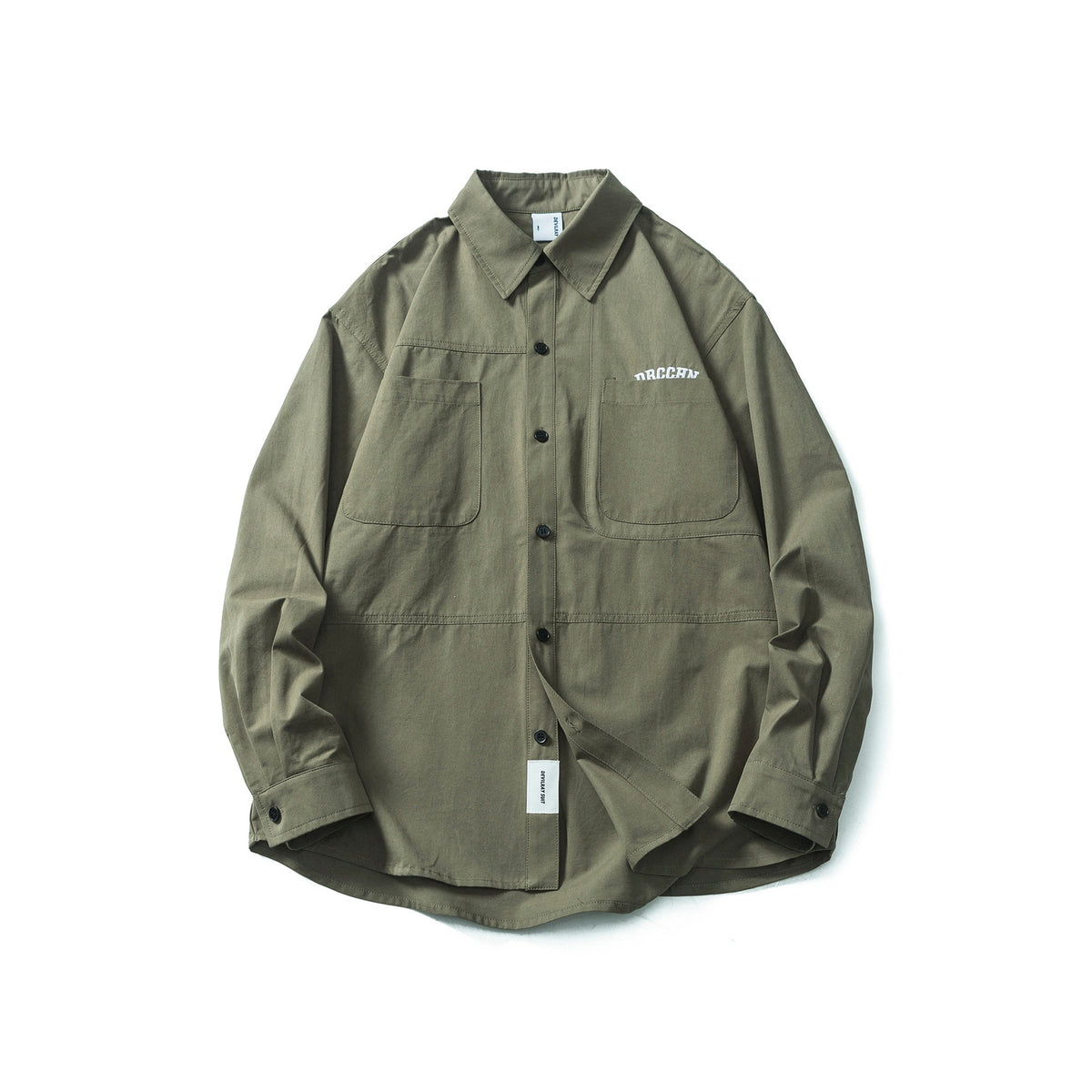 Minimalist Embroidered Workwear Long Sleeve Casual Loose Versatile Shirt