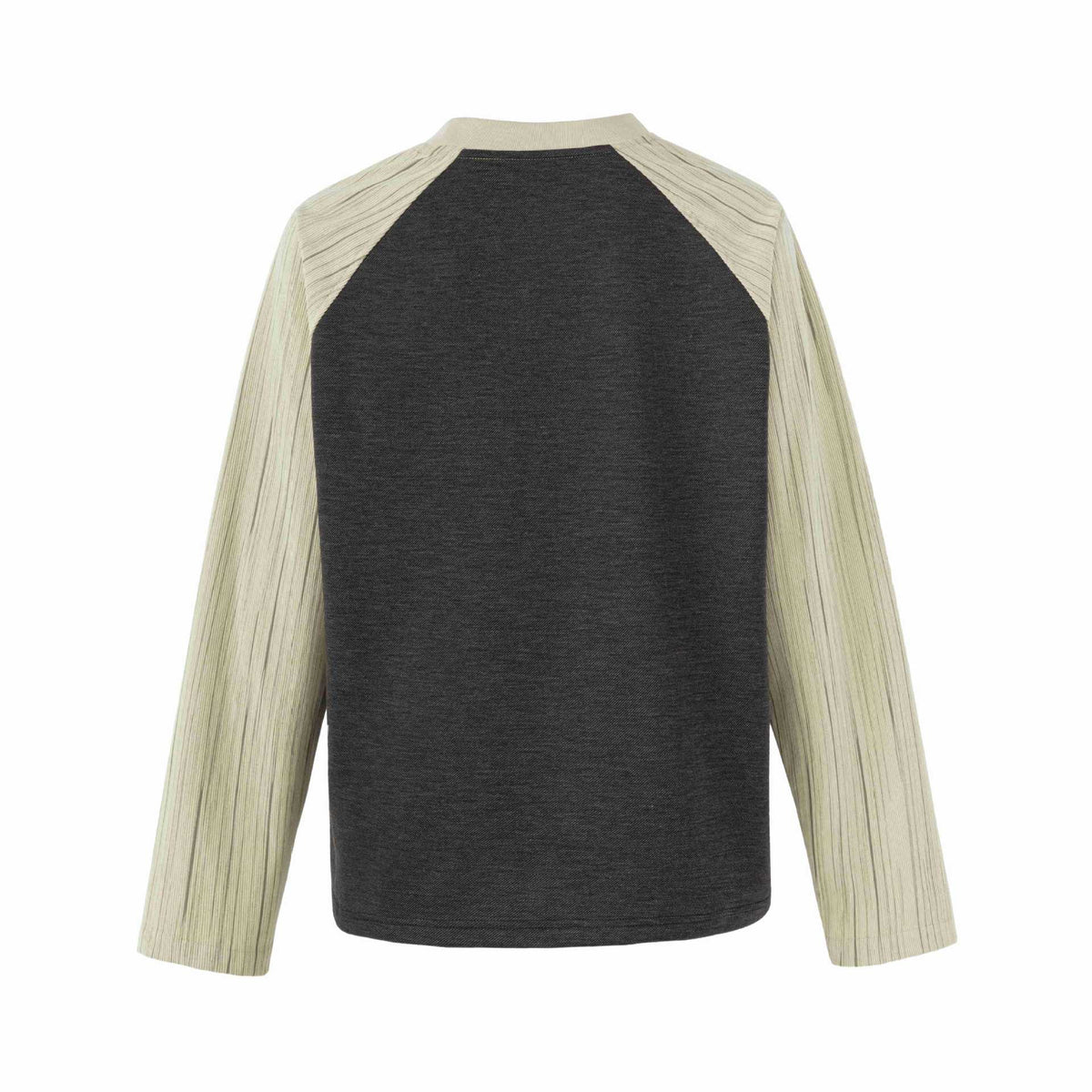 Castle Print Raglan Sleeve Striped Spliced Long Sleeve T-Shirt for Men