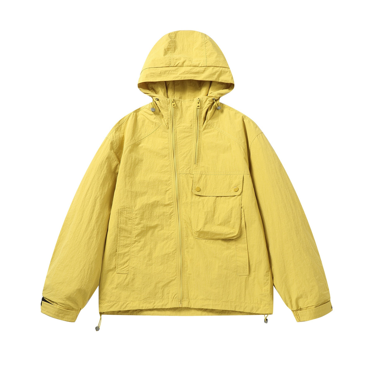 Outdoor Hooded Windbreaker  Loose Fit with 3D Pockets