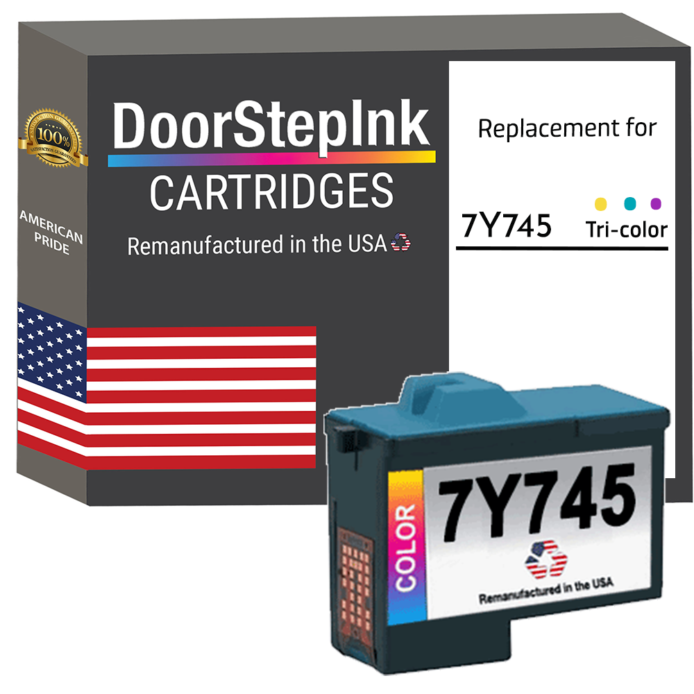 DoorStepInk Brand for Dell Series 2 7Y745 Color Remanufactured in the USA Ink Cartridge