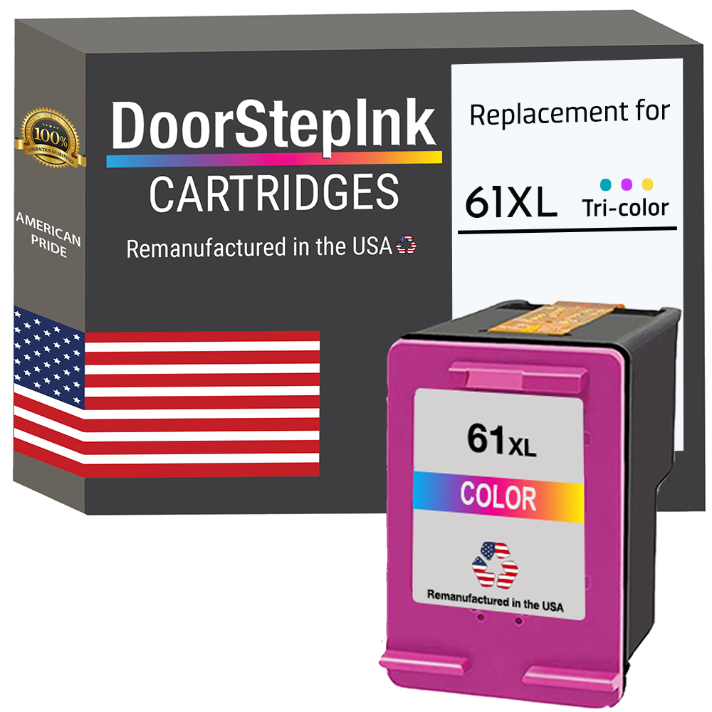 DoorStepInk Brand for HP 61XL (CH564WN) Color Remanufactured in the USA Ink Cartridges, CH564WN
