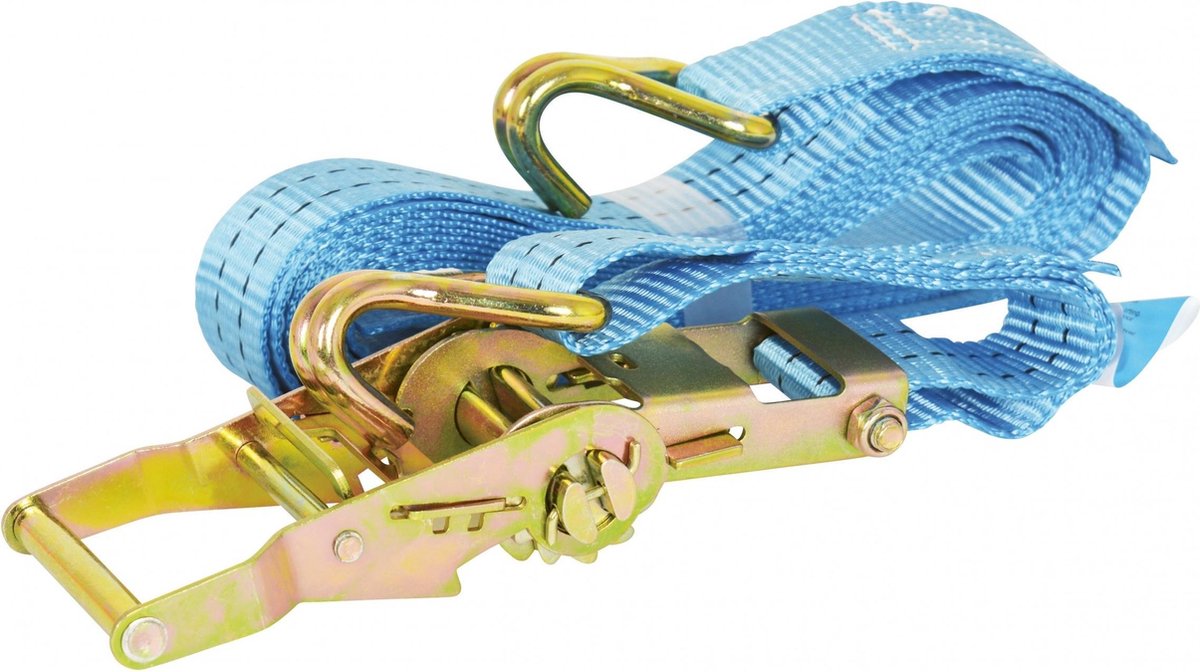 Carpoint spanband met ratel en haken 7 meter – 1000 kg belastbaar – tüv/gs gekeurd – sterke transportband – voor aanhanger, motor en ladingzekering