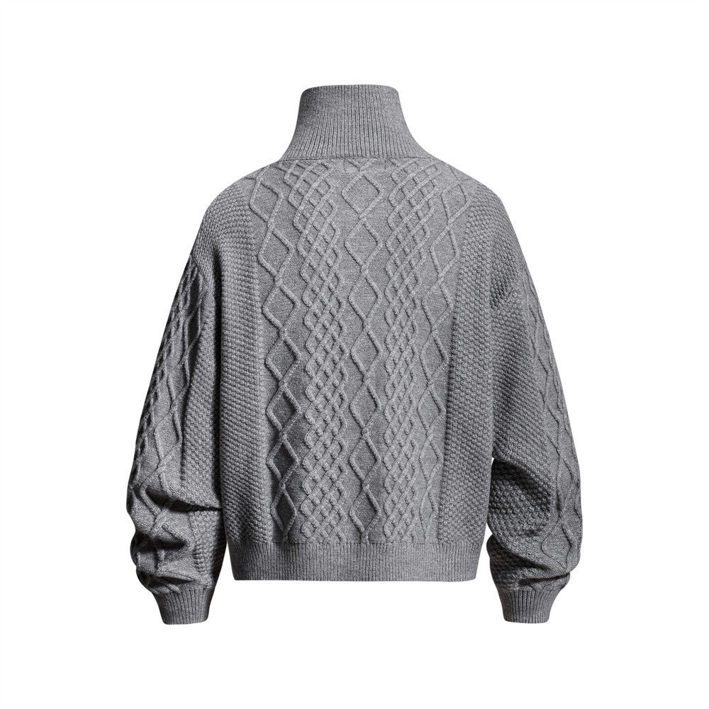 High neck knitted cardigan