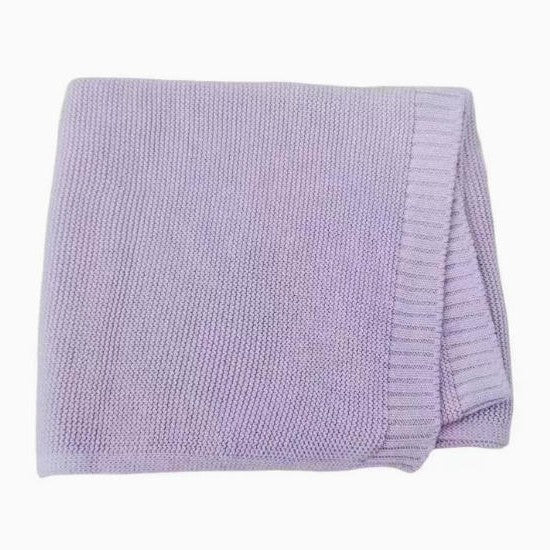 Cotton Knitted Baby Blanket with Embroidered Bear and Personalized Name, Soft Infant Car Seat Cover and Nap Blanket