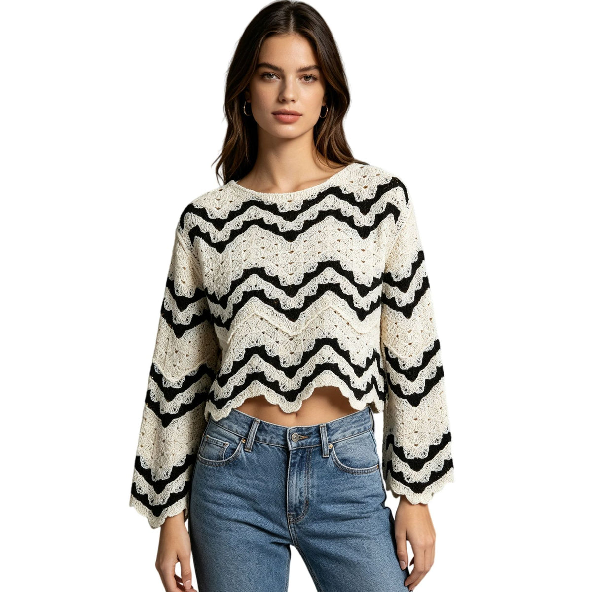 Striped wave hollowed out top