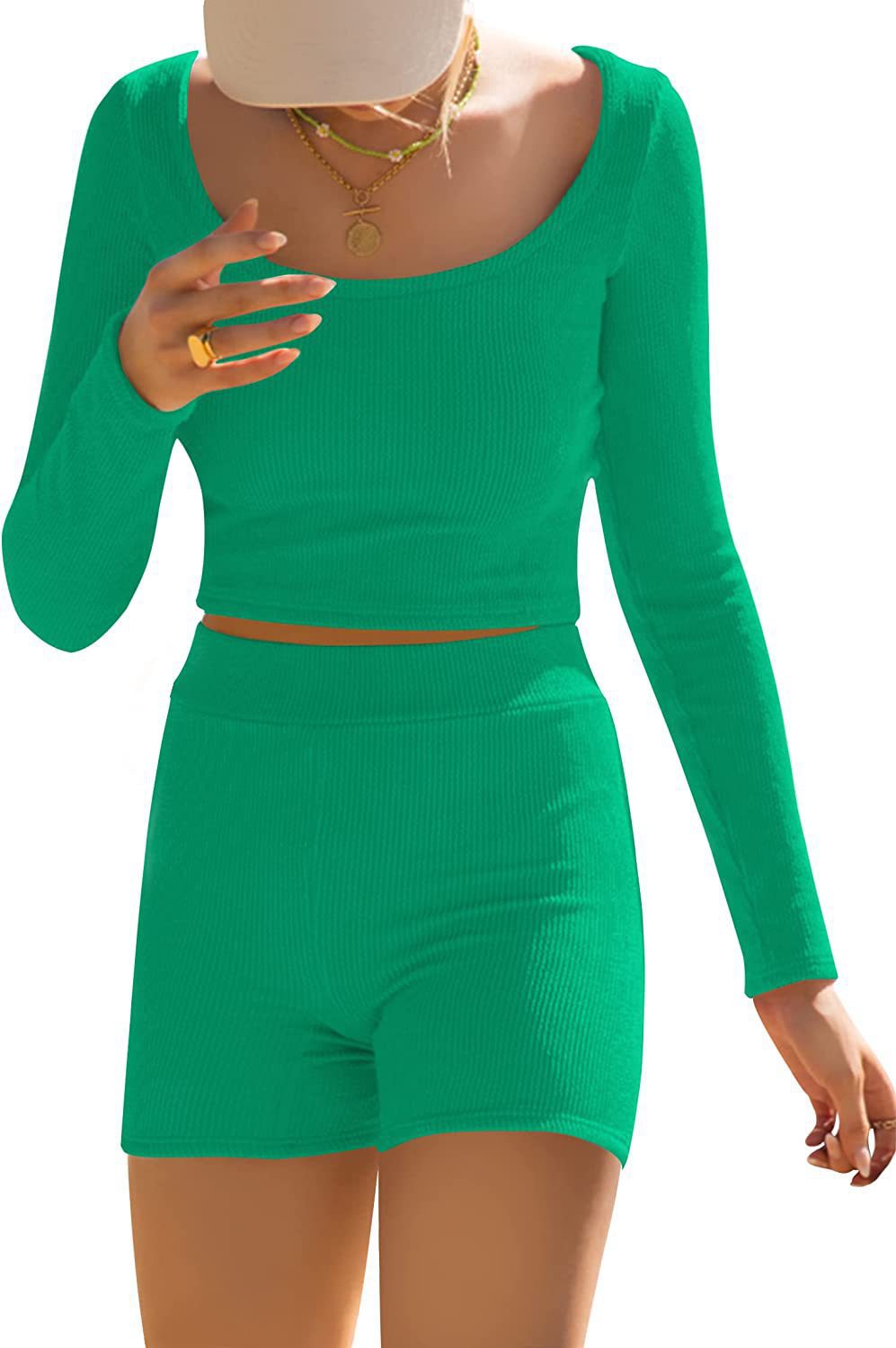 Cropped Long Sleeve Fitted Top Yoga Set Casual Two-Piece Set