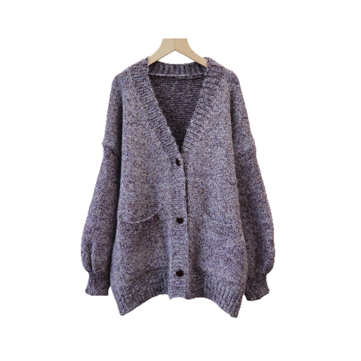 Loose V-neck cardigan sweater