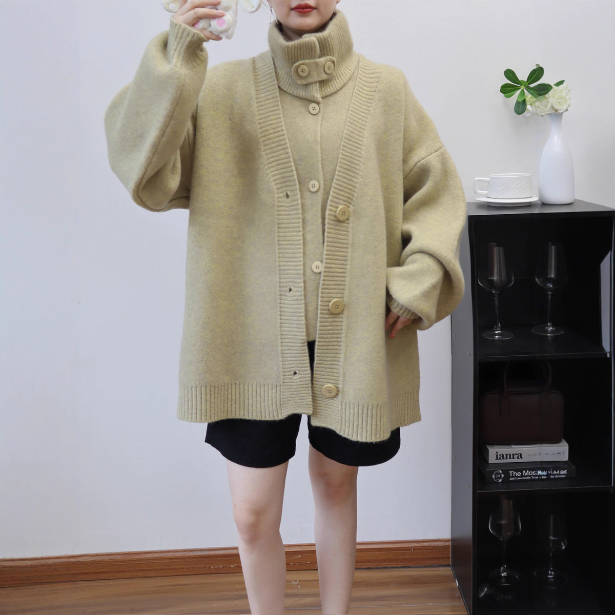 Two piece vest sweater jacket set