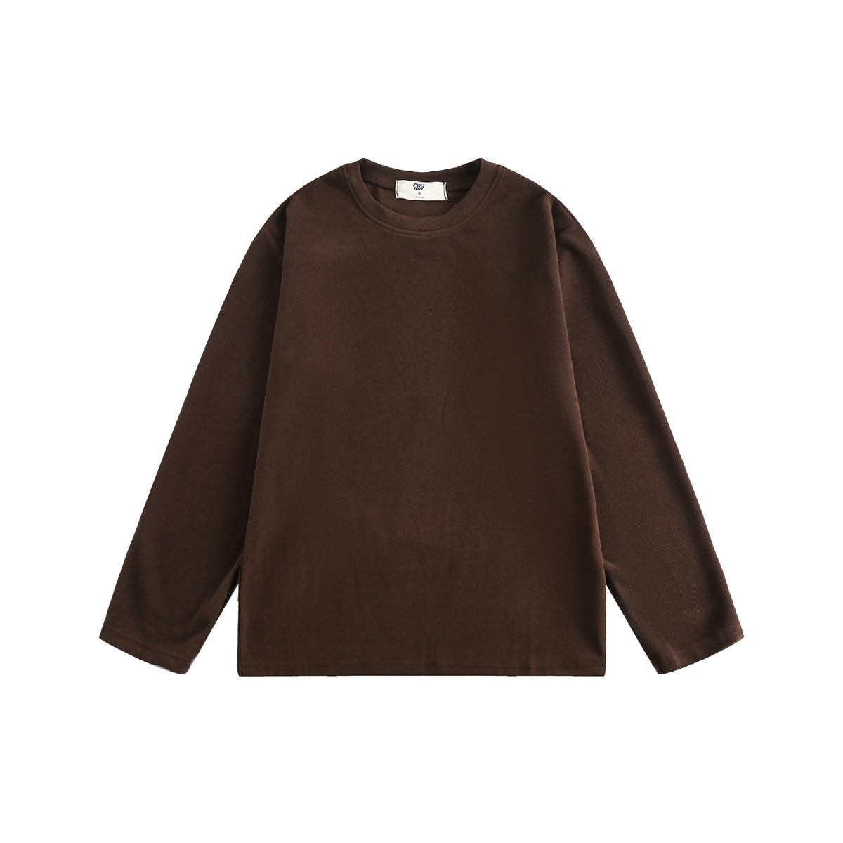 Loose Fit Plain Color Long Sleeve T-Shirt for Men