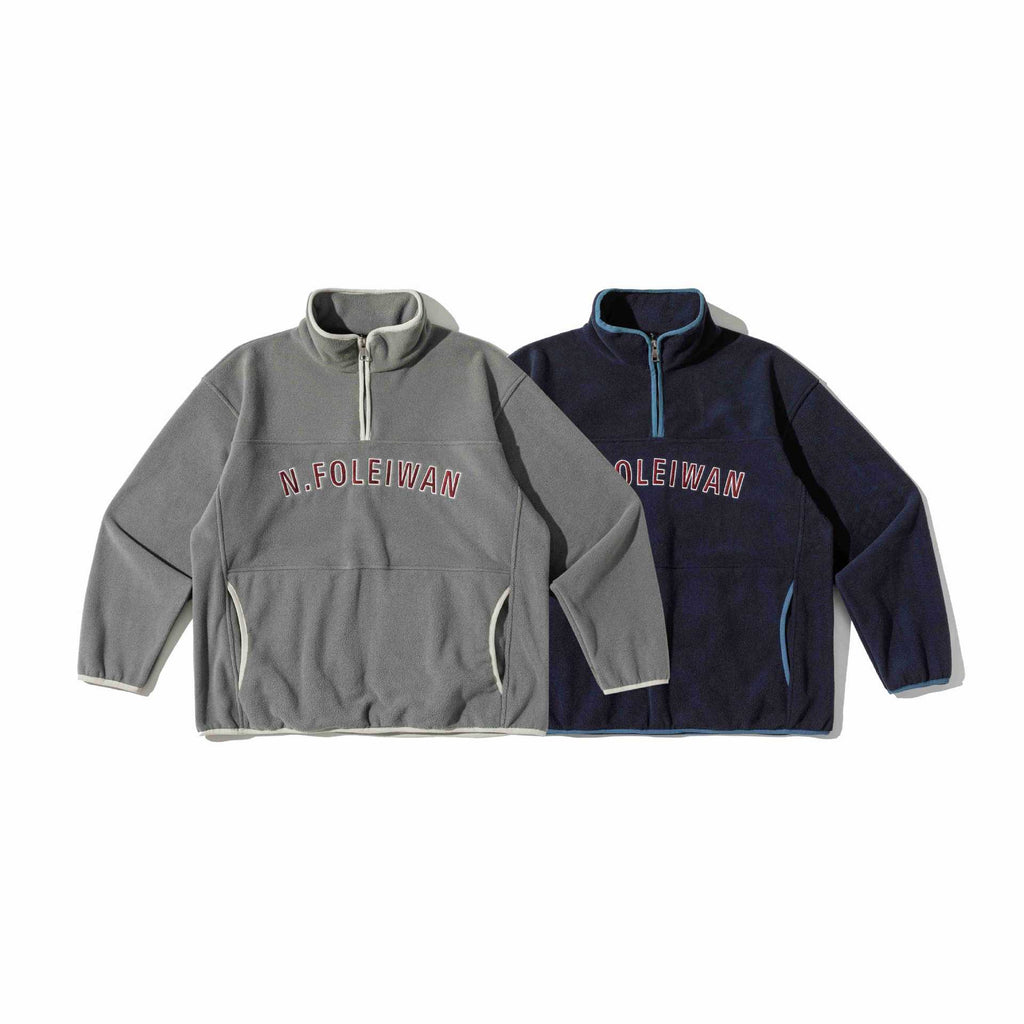 Letter Embroidery Long Sleeve Zipper Pocket Stand Collar Zipper Closure Hoodie Men
