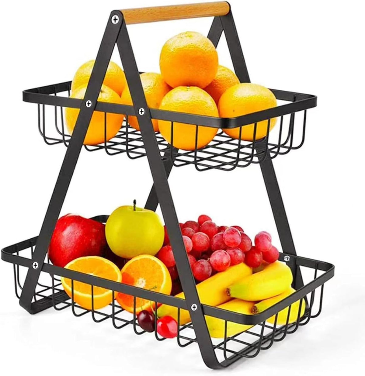 2-Tier Fruit Basket Stand for Kitchen Countertop