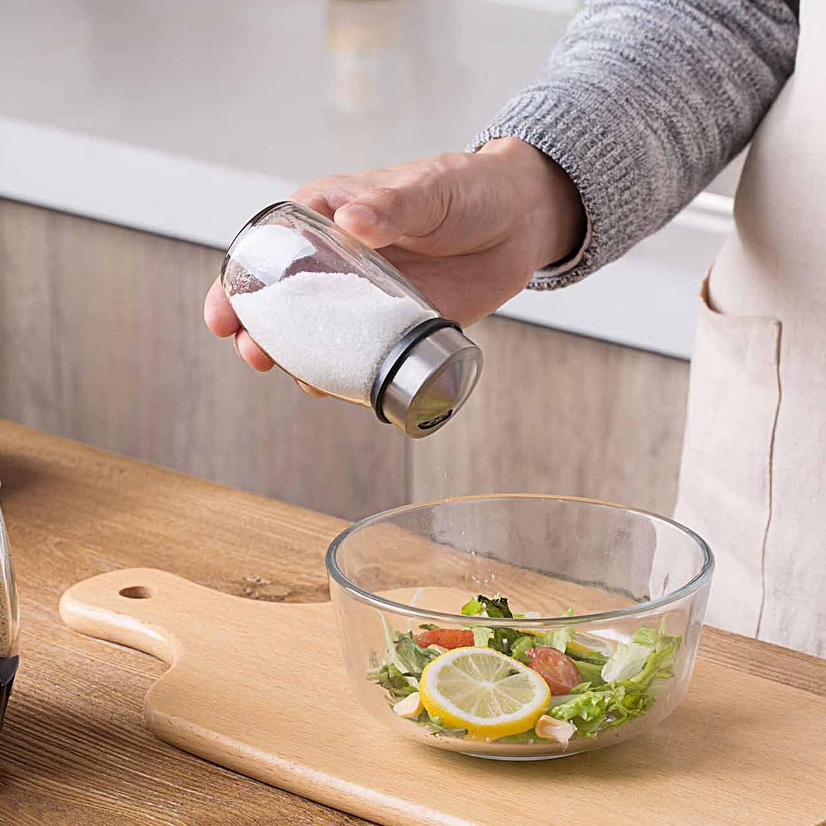 Rotating Spice Rack with 12 Glass Jars for Kitchen Storage