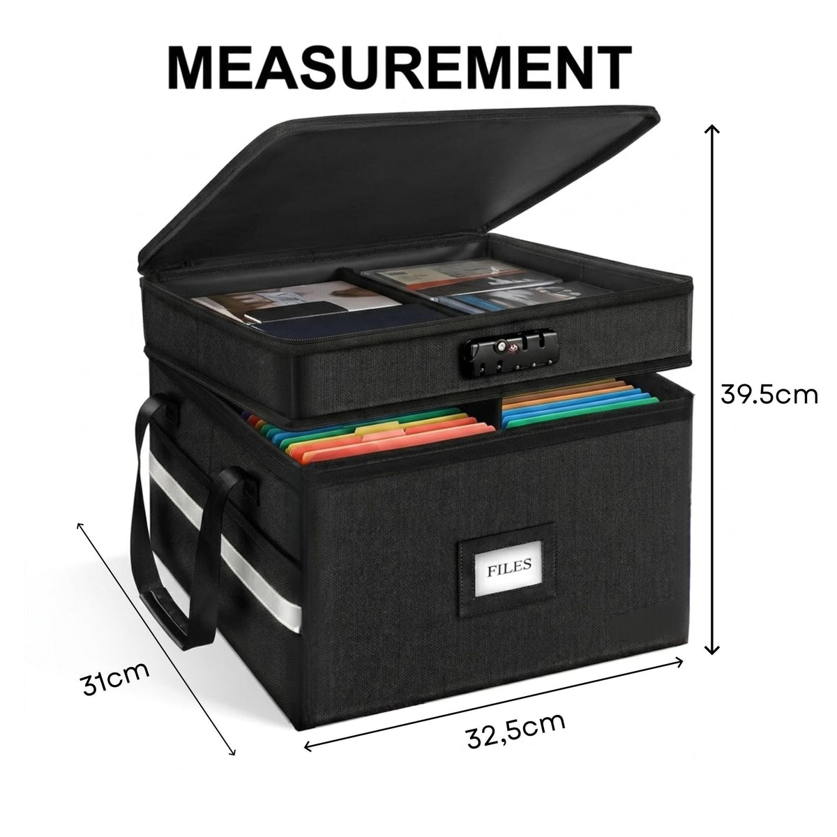 Fireproof Document Box with Lock for Office Storage