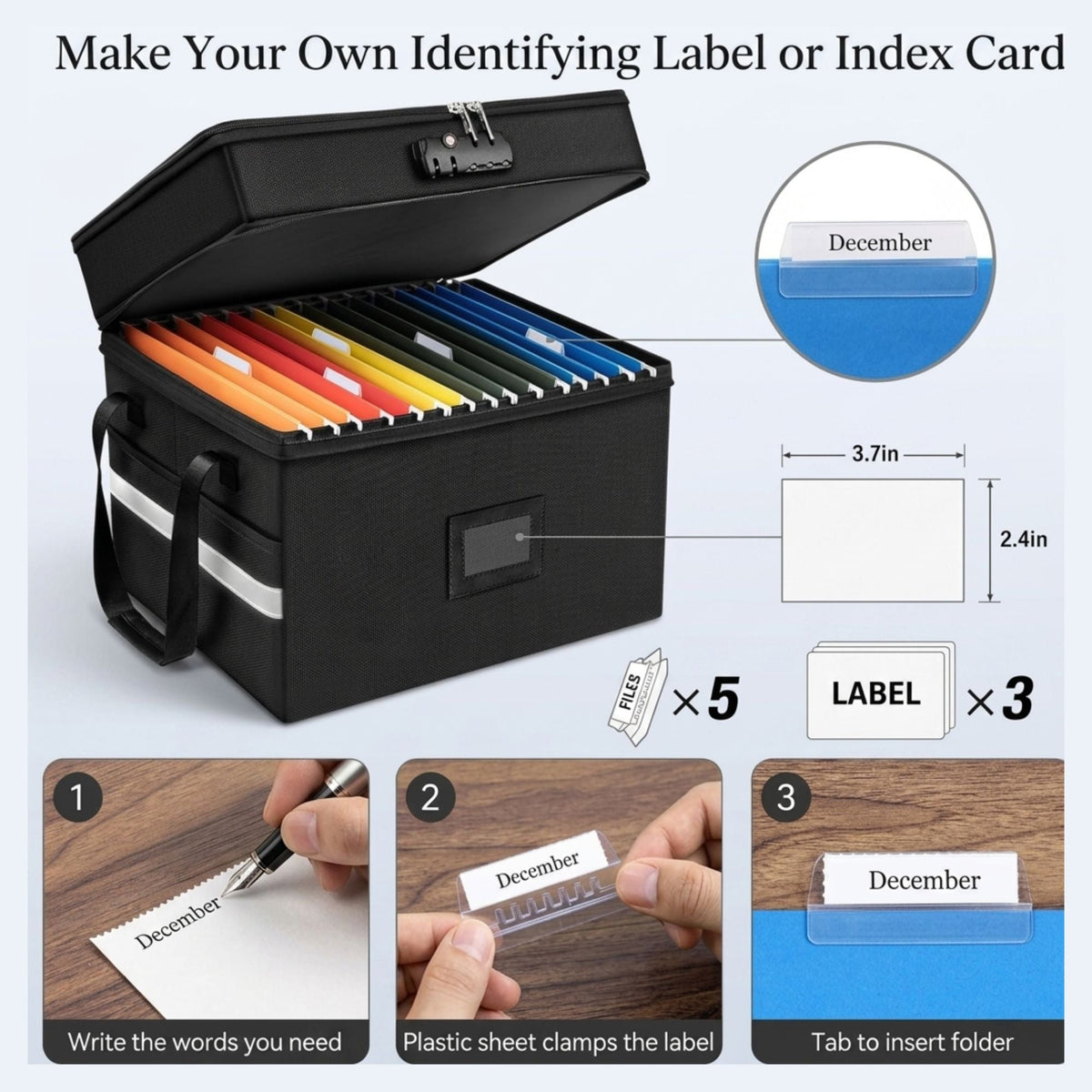 Fireproof Document Box with Lock for Office Storage
