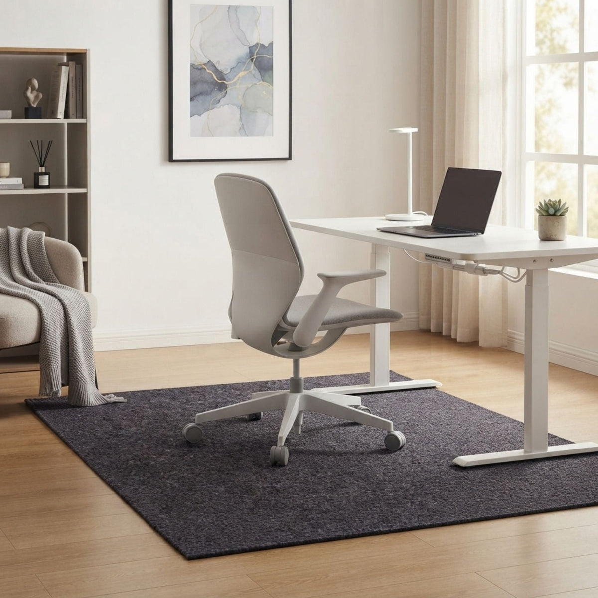 Office Chair Mat Hard Floor Protector 120x90 cm Anti - Slip Grey