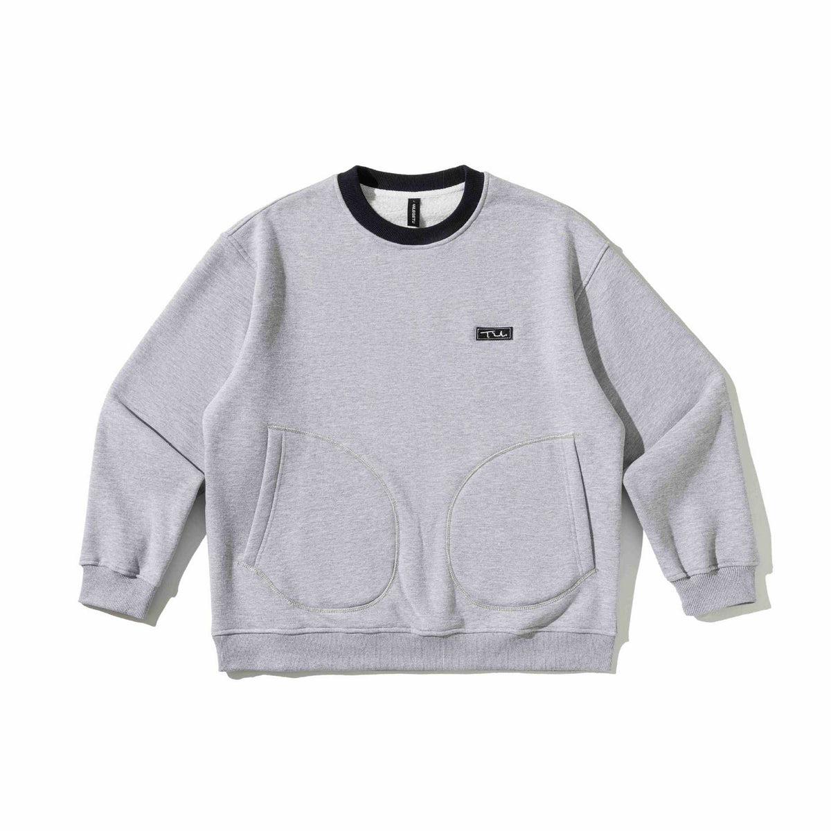 Printed Crewneck Fleece Hoodie Men's Patchwork Pullover
