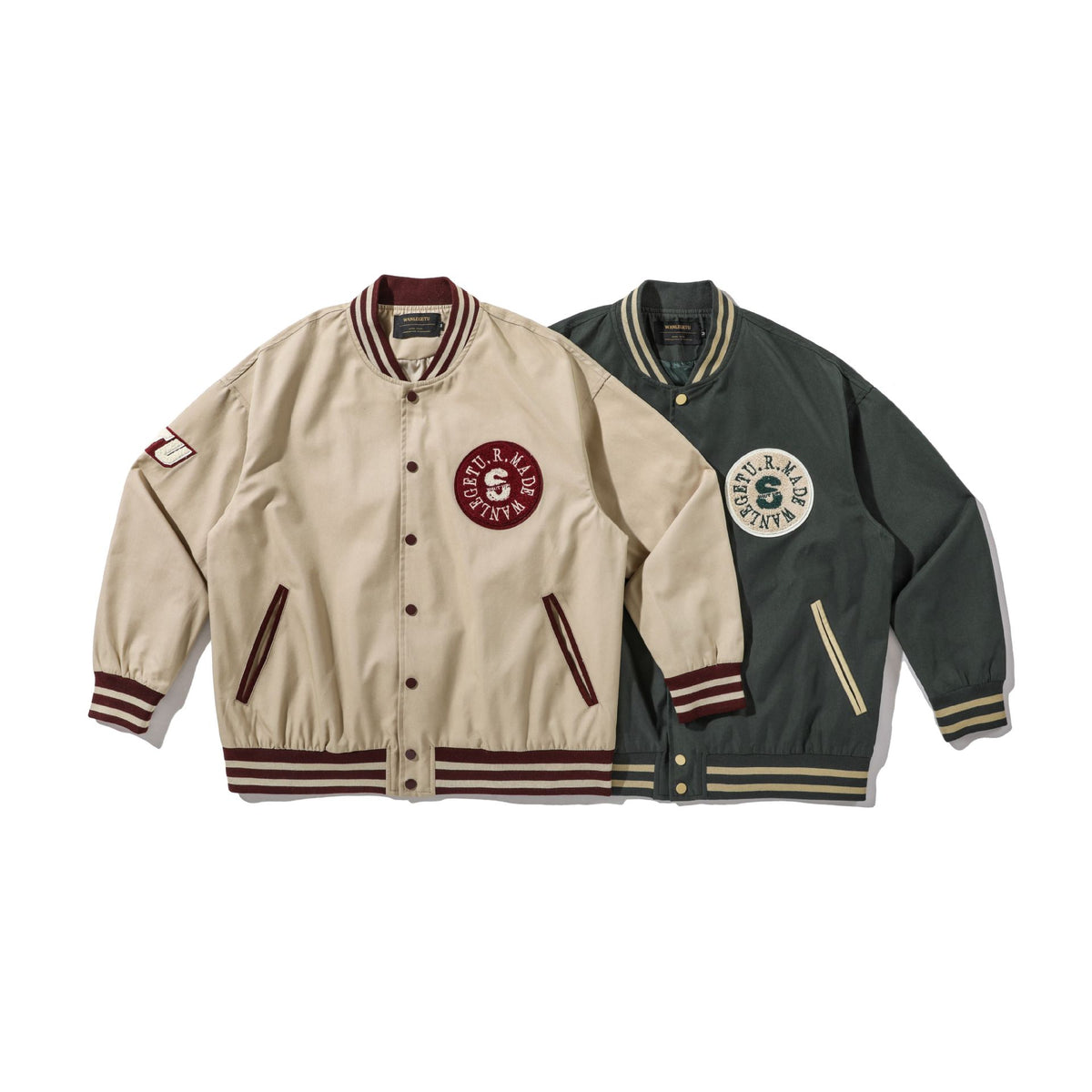Patchwork Color-blocked Loose Unisex Casual Baseball Jacket