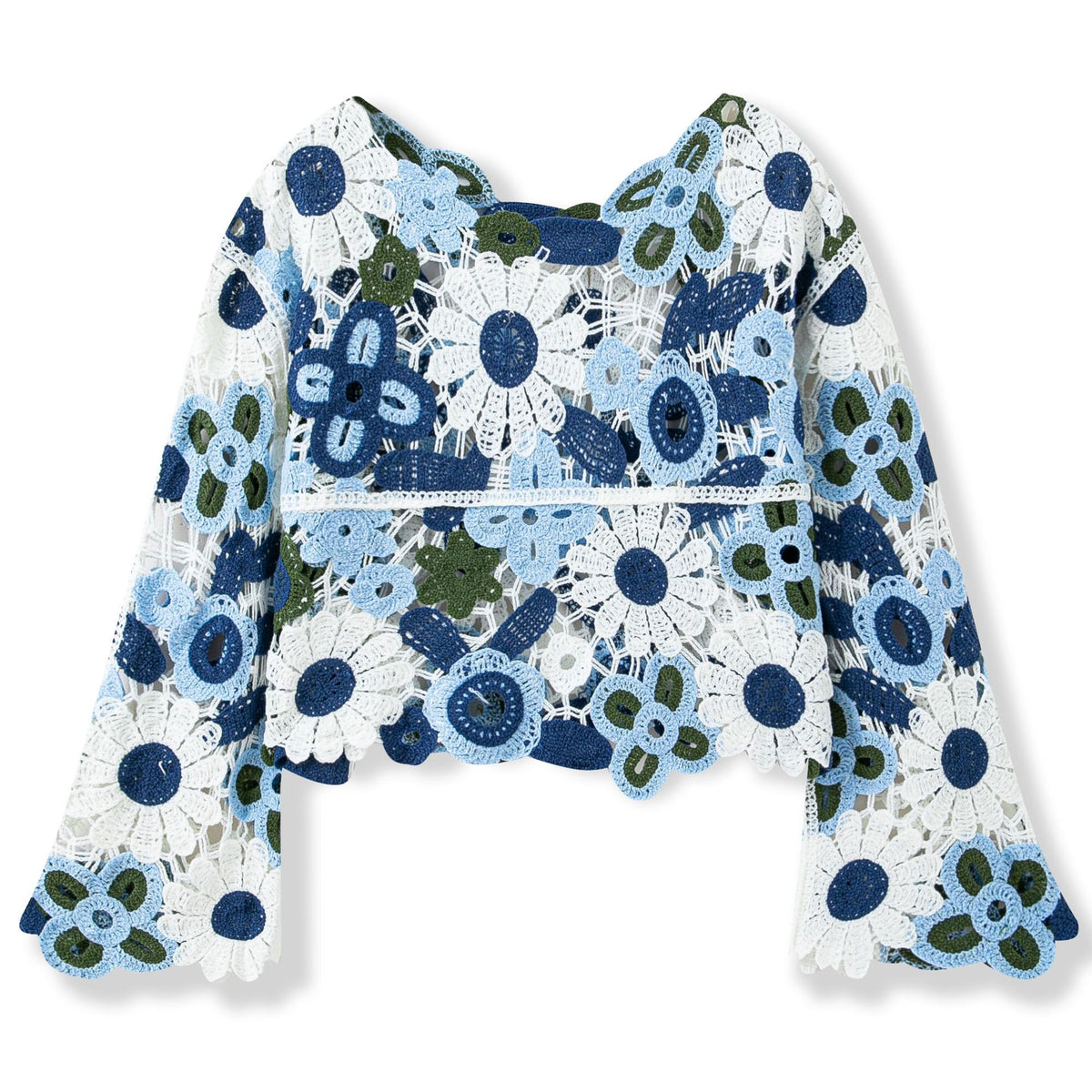 Flower hollowed out pullover top