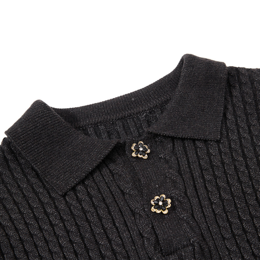 Twisted Fried Dough Twists texture loose long sleeve sweater