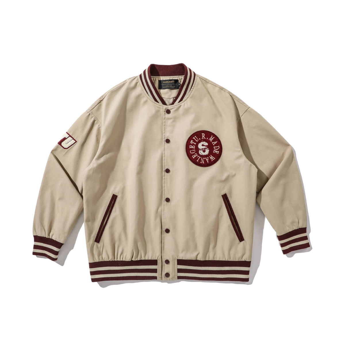 Patchwork Color-blocked Loose Unisex Casual Baseball Jacket