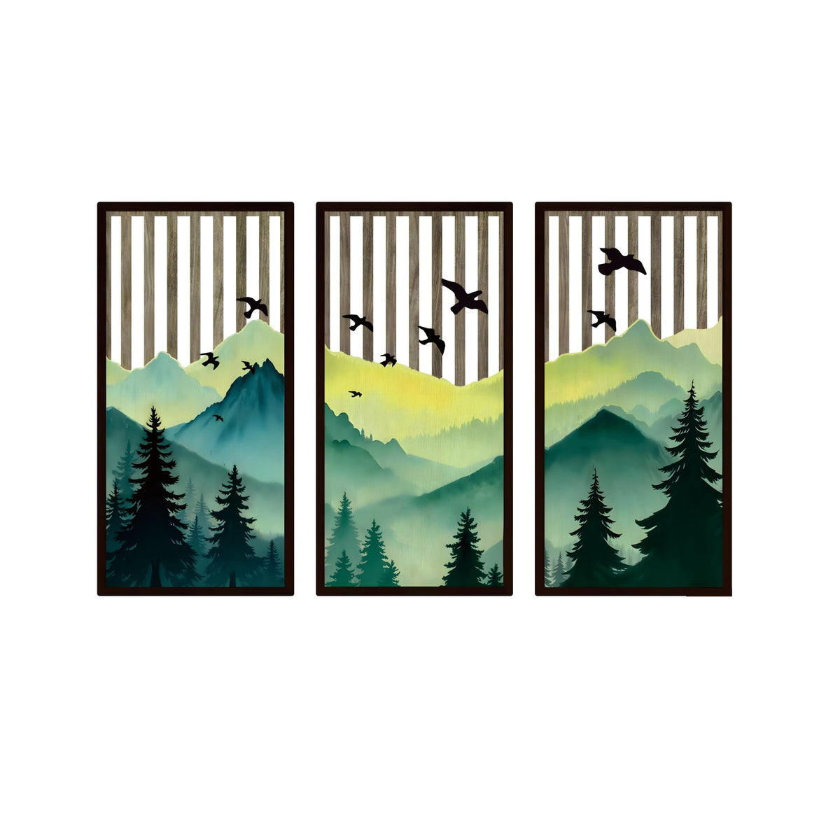 Rustic Wooden Wall Hanging Decor with Hollow Design for Bedroom and Living Room, Wall Art Decoration