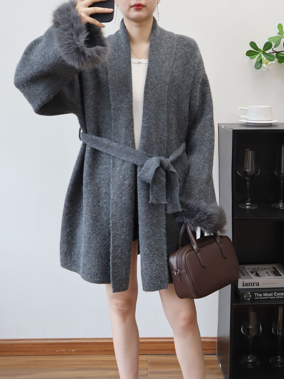 Lace up cardigan jacket for women