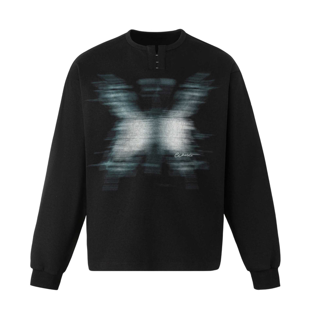 Butterfly Illusion Loose Henley Neck Long Sleeve Hoodie for Men