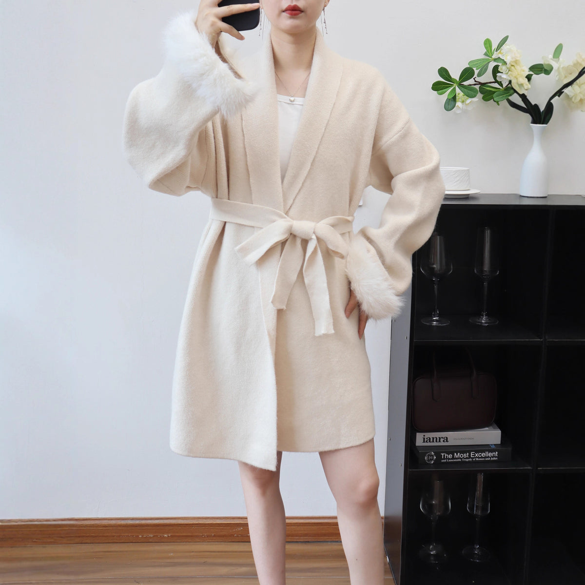 Lace up cardigan jacket for women