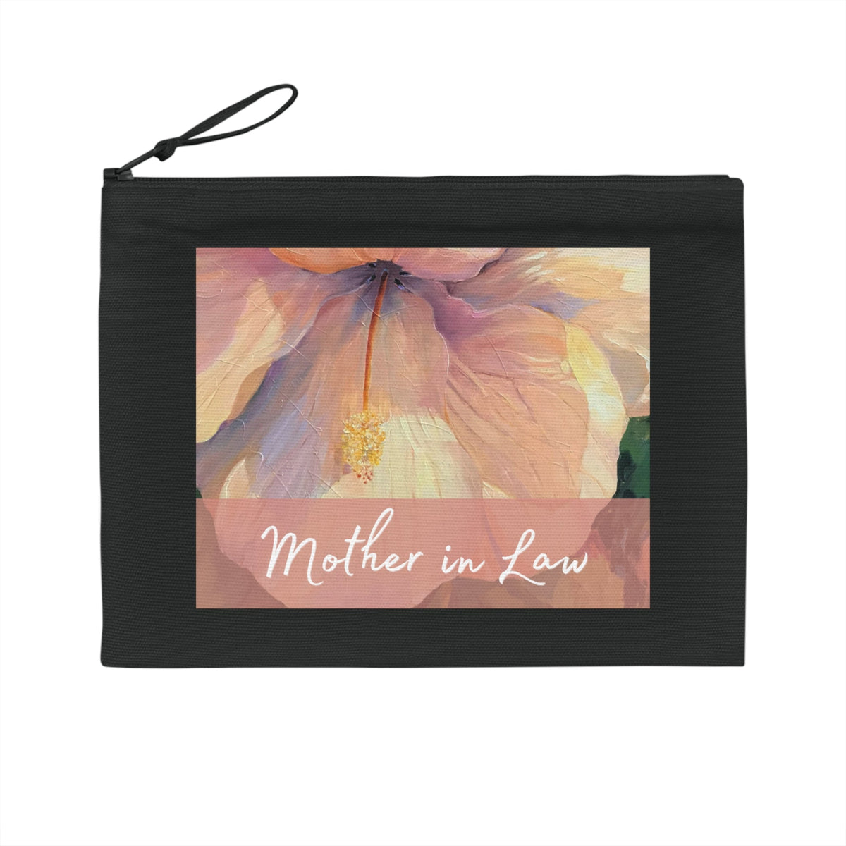'Mother in Law' Eco-Friendly Pouch I Bridal Collection I with 'Hibiscus' Original Artwork by American Artist Barbara Cleary