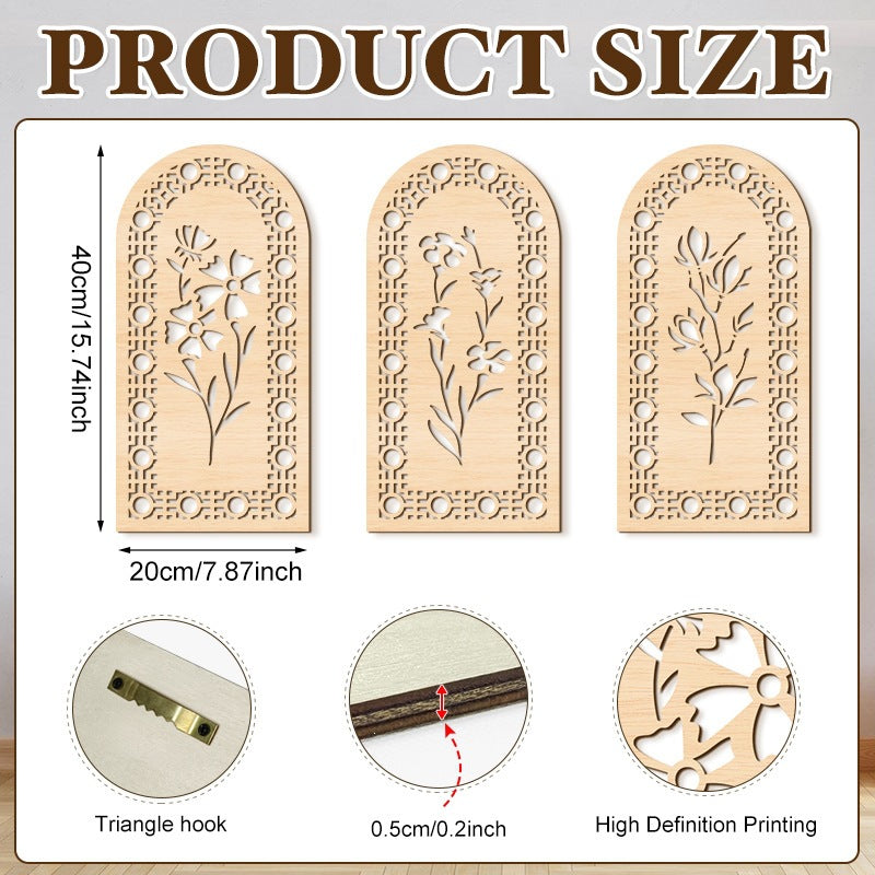 Rustic Wooden Wall Hanging Decor with Hollow Design for Bedroom and Living Room, Wall Art Decoration
