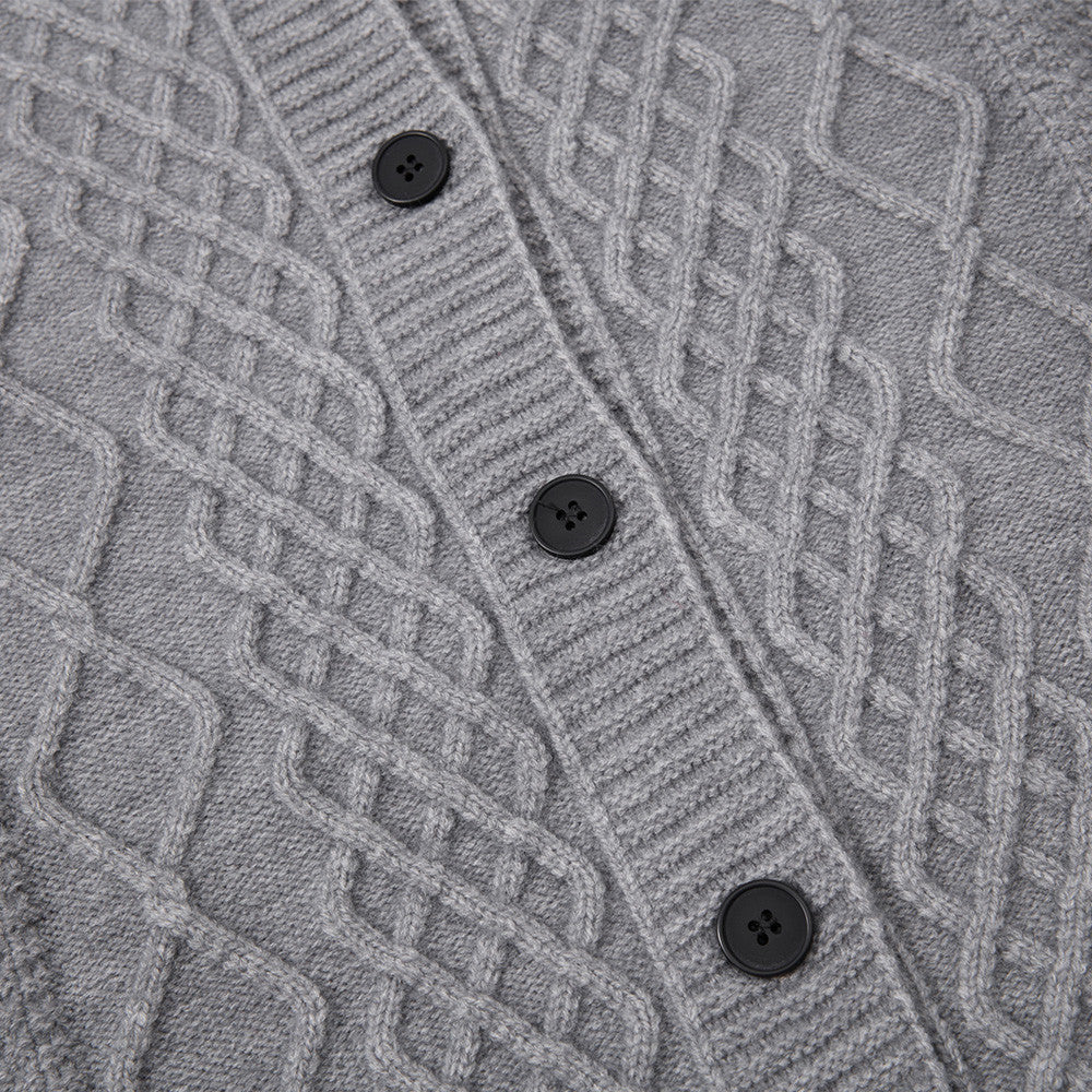 High neck knitted cardigan