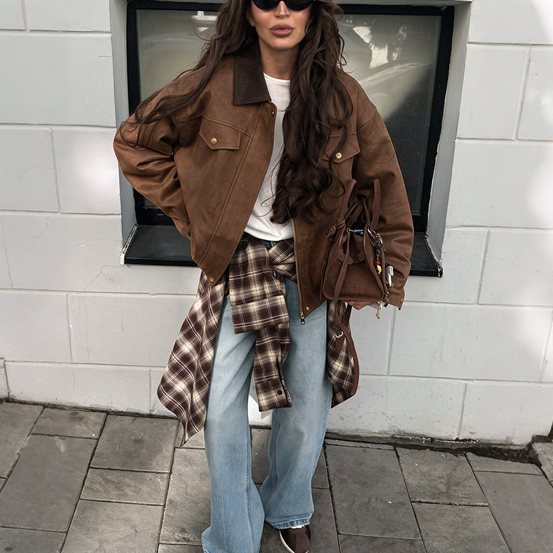 Loose long sleeved jacket for women