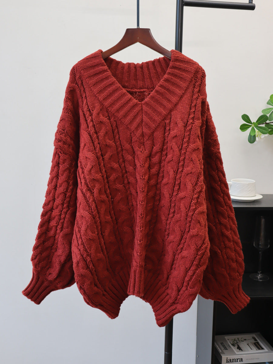 V-neck pullover sweater