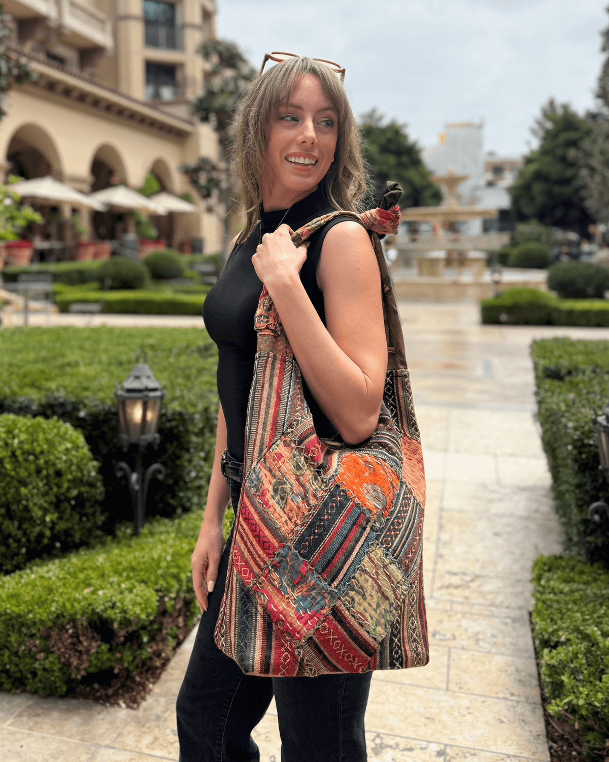 Kathmandu Collection Quilted Patchwork Hobo Bag