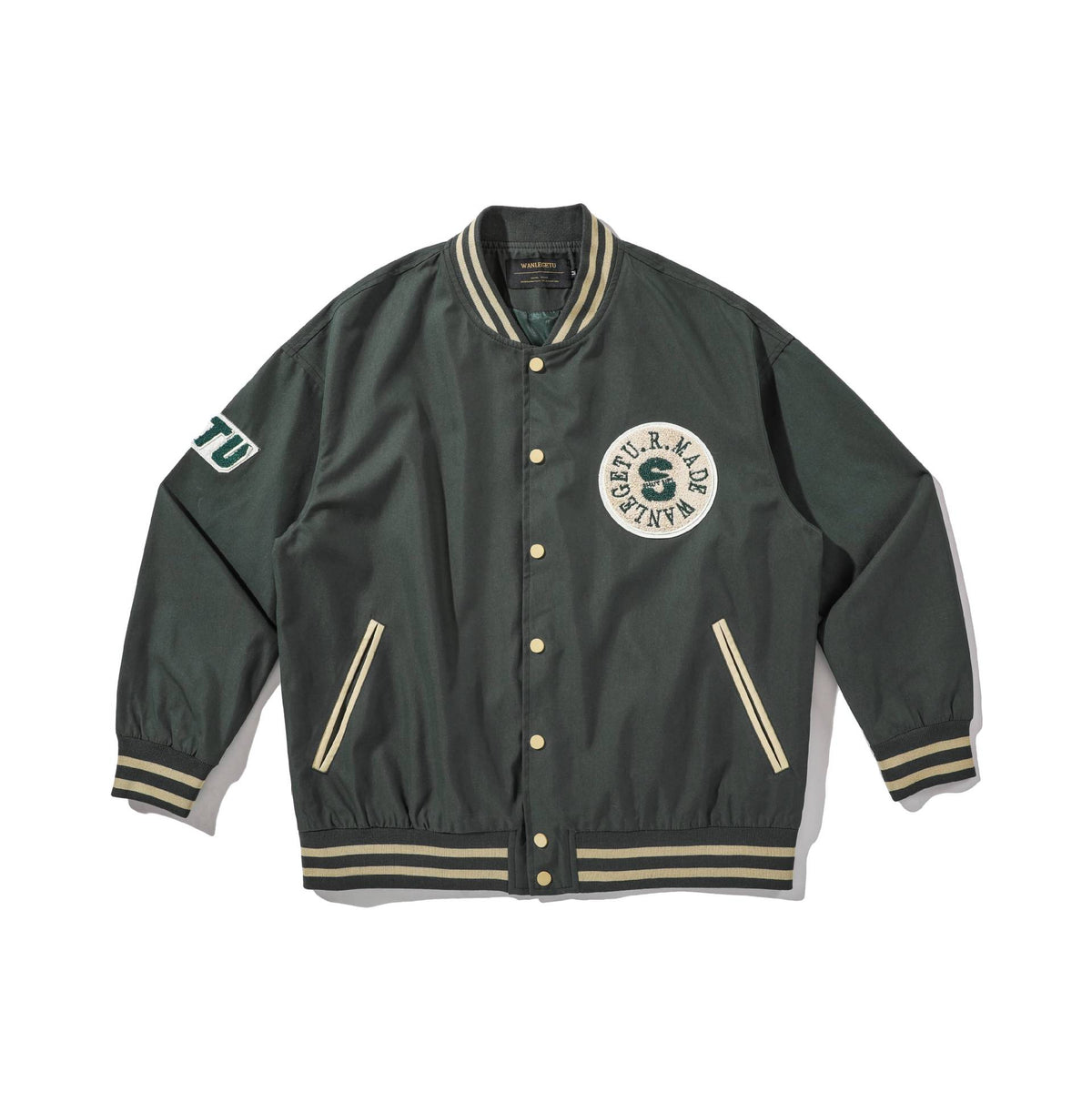 Patchwork Color-blocked Loose Unisex Casual Baseball Jacket