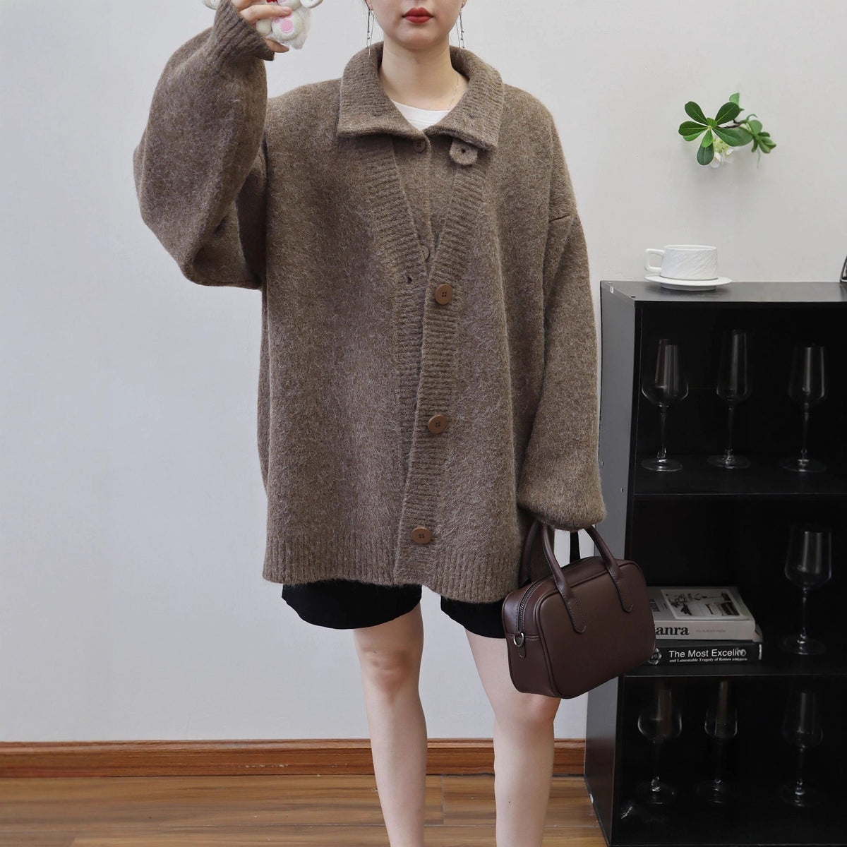 Two piece vest sweater jacket set