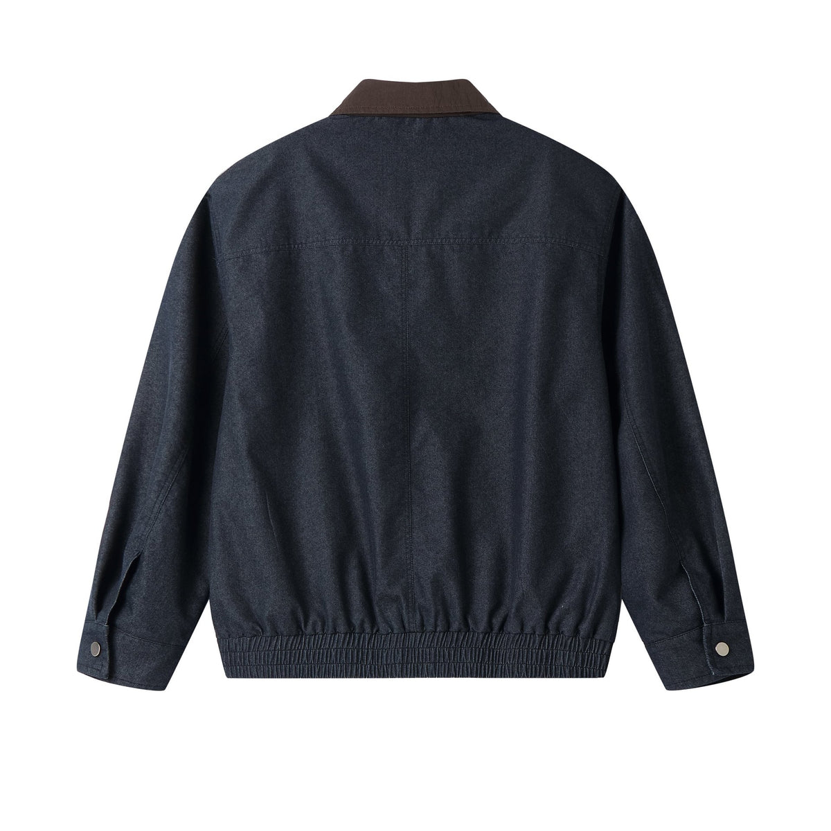 Patchwork Flip Collar Denim Jacket for Men Loose Fit Casual Coat