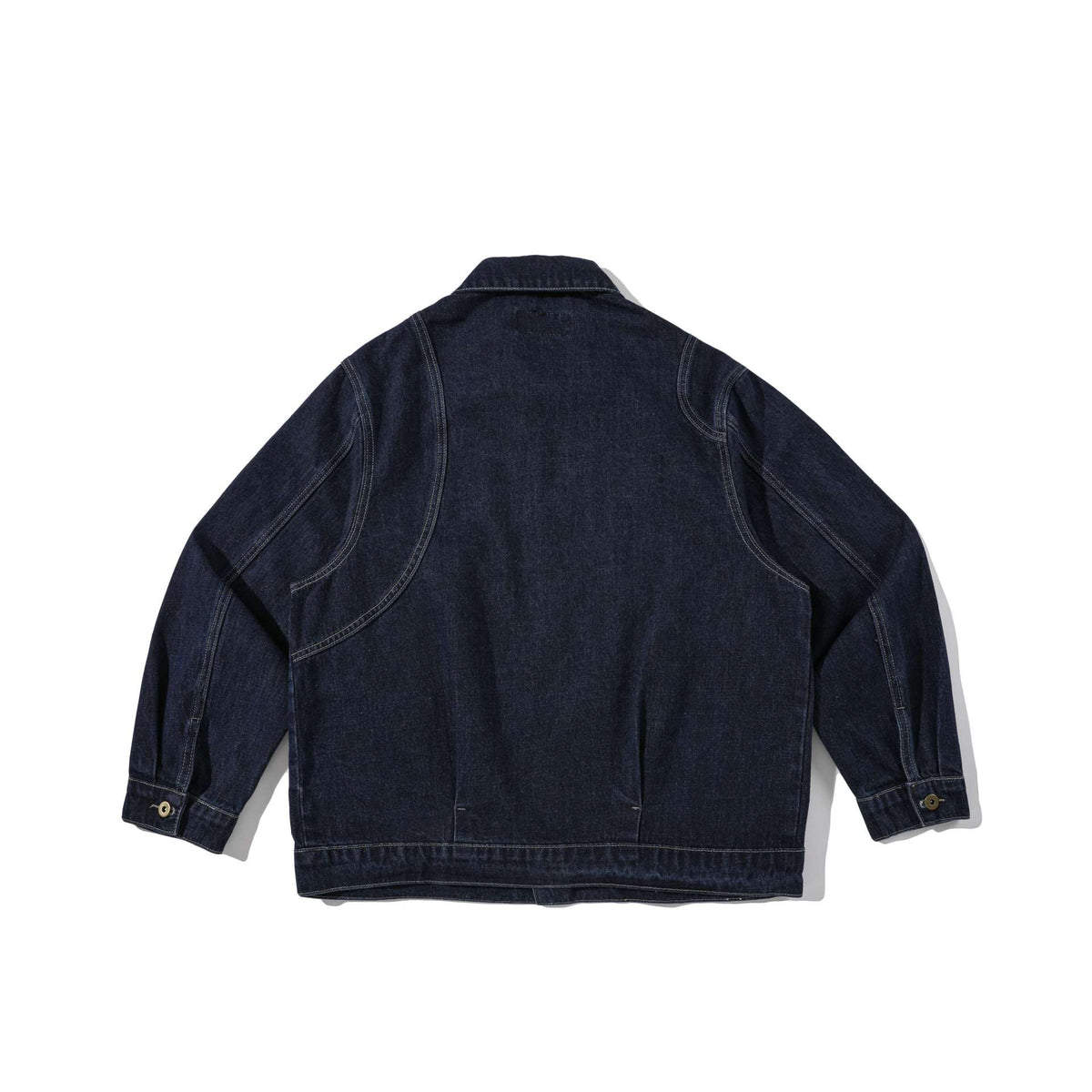Loose Fit Denim Jacket with Stitching Details and Washed Finish