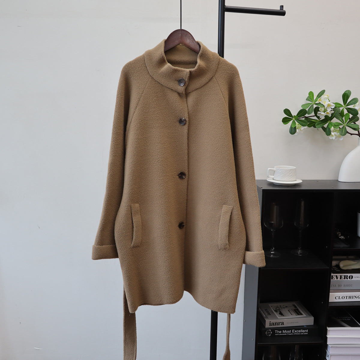 Solid color long sleeved sweater