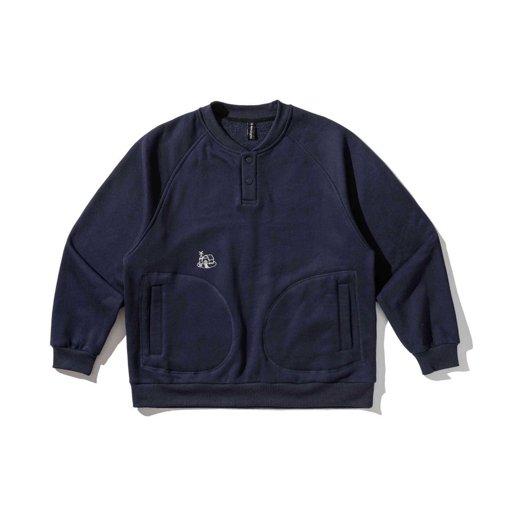 Fleece Lined Crewneck Hoodie with Letter Embroidery, Youth Trendy Pullover Sweatshirt