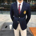 Navy Blue Korean-Style Suit With A High-End Touch For Business Men