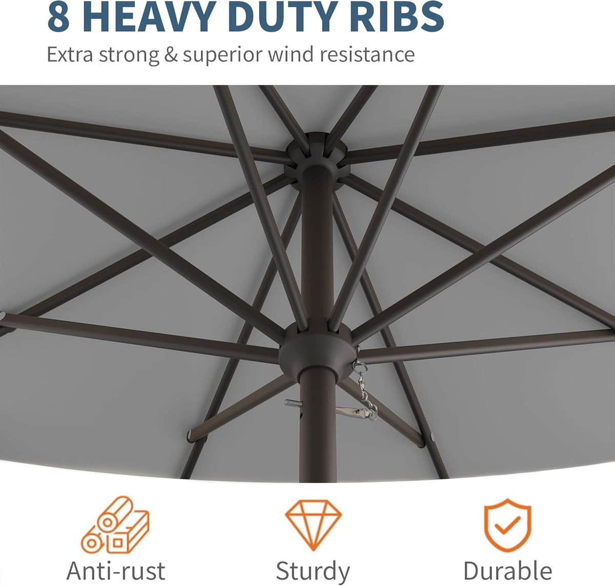 10 Foot Patio Umbrella With UV Protective Weather proof Fabric