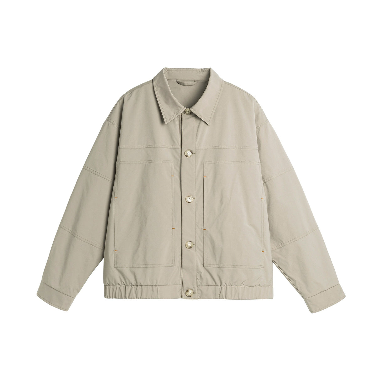 Casual Loose Fitted Rugged Cargo Jacket with Large Pockets and Turn-down Collar for Men