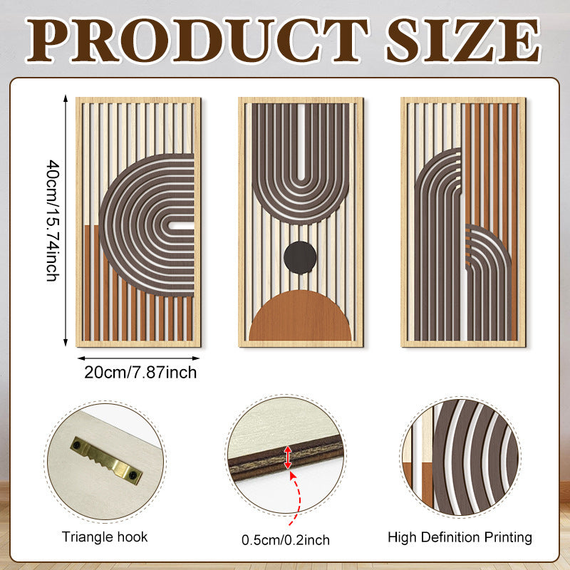 Rustic Wooden Wall Hanging Decor with Hollow Design for Bedroom and Living Room, Wall Art Decoration