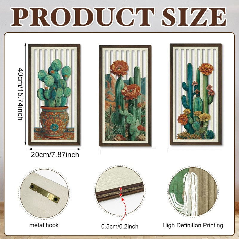 Rustic Wooden Wall Hanging Decor with Hollow Design for Bedroom and Living Room, Wall Art Decoration